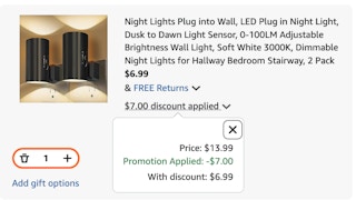 night light Amazon receipt
