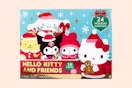 hello kitty advent calendar on a pink background