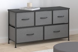 Dresser With 5 Fabric Drawers, Just $29.80 on Amazon  card image
