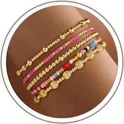 Gold Beaded Bracelet Set