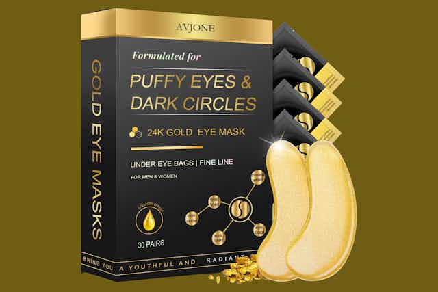 24K Gold Eye Masks 30-Pack, as Low as $6.64 on Amazon card image