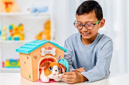 Lifestyle image of the Little Live Pets My Puppy's Home being played with by a child