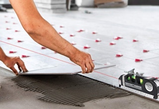 laser tool used on floor