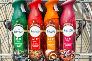 febreze air mist seasonal scents in a shopping cart