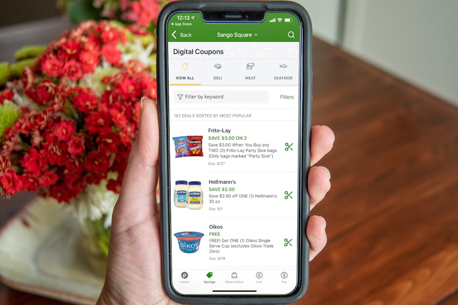 Publix app digital coupons on an iphone