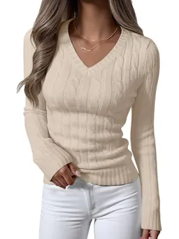 ANRABESS Women's Cable Knit Sweater