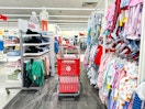 target cart parked in toddler pajamas department