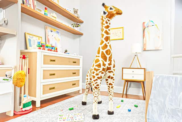 Melissa & Doug 4-Foot Plush Giraffe Toy, Now $45 at Walmart (Reg. $78) card image
