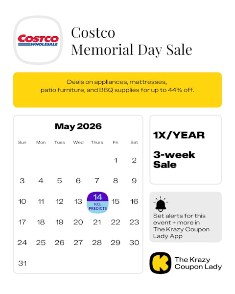 Costco Memorial Day Sale 2026 predicted start date