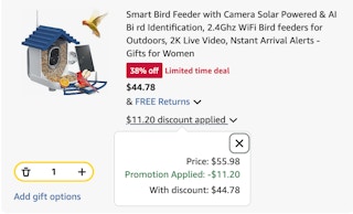 smart bird feeder Amazon receipt