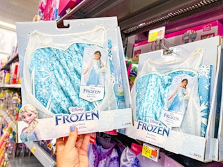 Close up of Disney Frozen Dress at Walmart