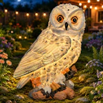 Solar Owl Garden Statue