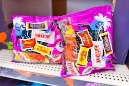 hersheys halloween candy bags on store shelf