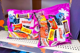 hersheys halloween candy bags on store shelf