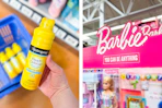 Neutrogena sunscreen and Barbie signage