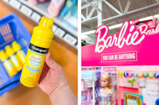 Neutrogena sunscreen and Barbie signage