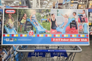 little tikes slide on top of a cart