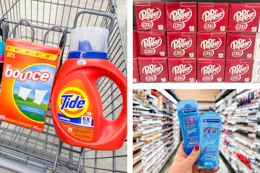 tide, dr pepper, and secret side by side