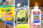 Crayola Markers, Onn Headphones, Elmer's liquid glue