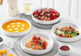 set of ceramic bowls on table