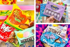 easter candy on 3-photo collage