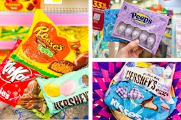 easter candy on 3-photo collage