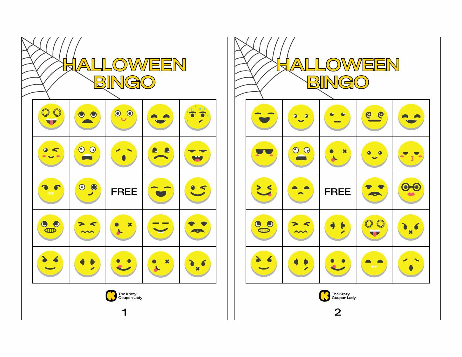 Halloween Bingo Printables Emojis