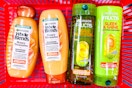 two Garnier Whole Blends and two Garnier Fructis