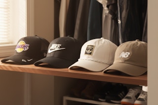 adult hats from different brands and sport teams