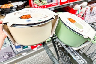 hand holding crofton awesome pots at aldi