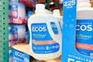 ecos laundry detergent on shelf at costco