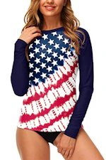 Adult Patriotic Rashguard Swim Top