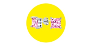 until gone pink cz princess cut stud earrings stock image 2023 1677699924 1677699924