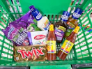 dollar tree groceries in shopping basket