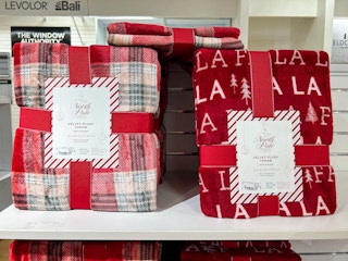 display of christmas throws
