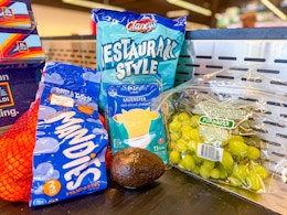 aldi matchup groceries on store shelf