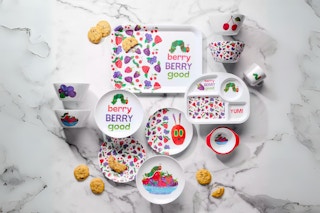 Godinger Eric Carle Dinnerware Set arranged on a countertop