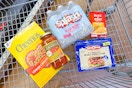 kroger groceries haul under $20 in shopping cart