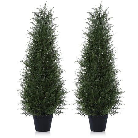 Artificial Cedar Topiary Trees 2-Pack