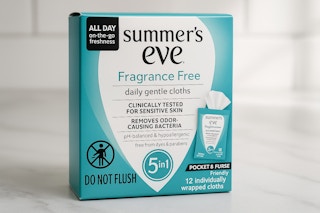 close up of summer's eve wipes