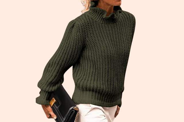 This $43 Turtleneck Sweater Drops to $17 With Amazon Promo Stack card image