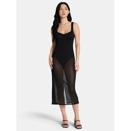 Women's Mesh Midi Dress