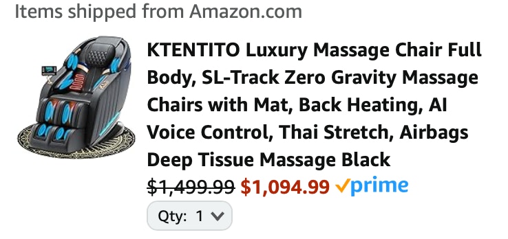 KTENTITO Luxury Massage Chair Full Body, SL-Track Zero Gravity Massage Chairs 