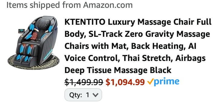 KTENTITO Luxury Massage Chair Full Body, SL-Track Zero Gravity Massage Chairs