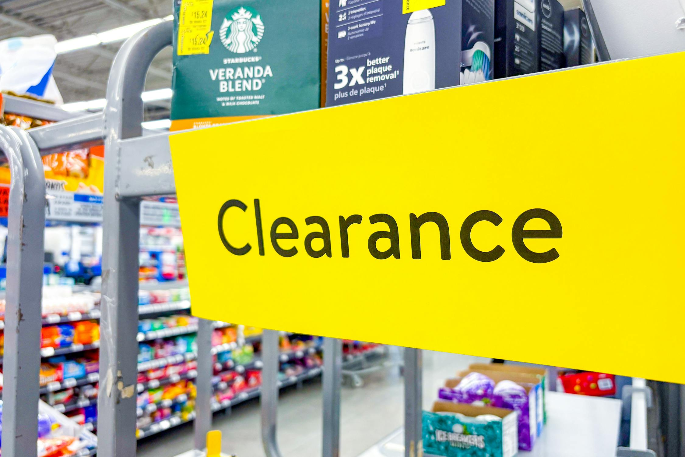 a clearance tag in a walmart