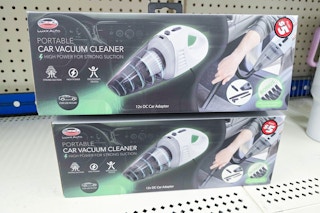 portable car vacuums on a shelf