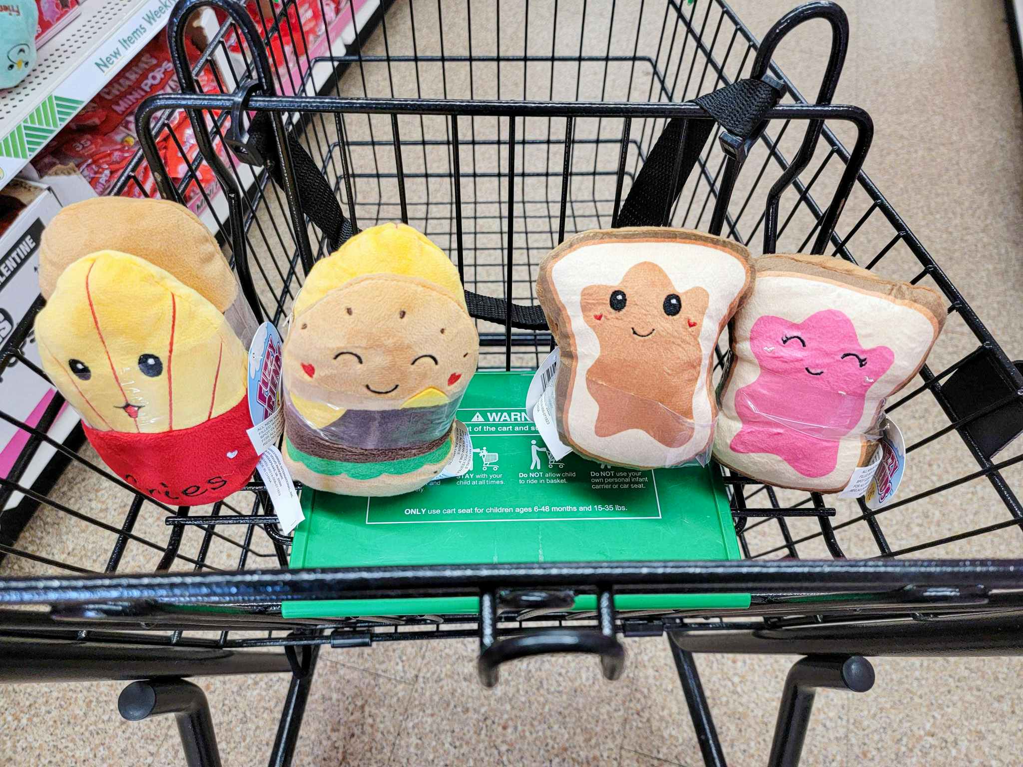 food plush in a cart