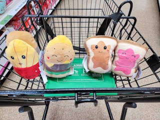 food plush in a cart