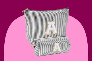 Personalized Initial Makeup Pouches B0D1X2BZM7