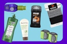 blue and purple collage with suave, aveeno, axe, walgreens, and its a 10 brand items
